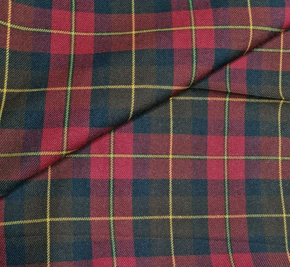 Check Tartan Polyviscose Fabric 55" Wide Sold By Metre