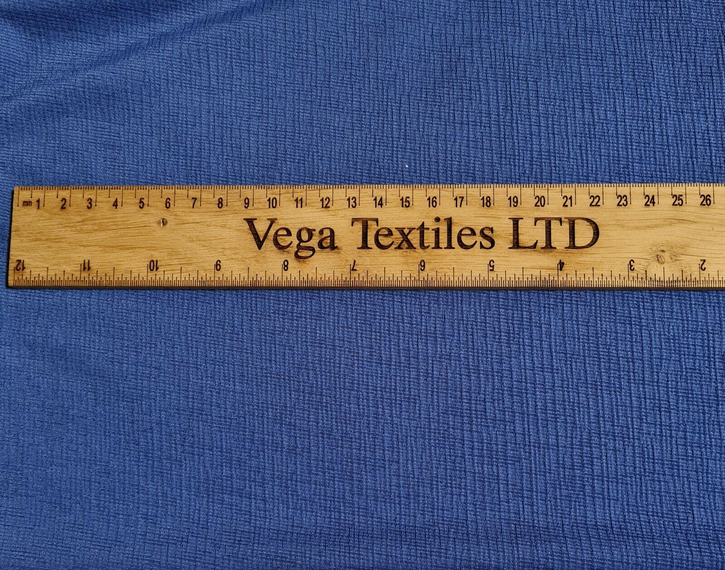 Jersey Lycra Fabric Crinkled Effect Royal Blue Colour 4-Way Stretch By The Metre