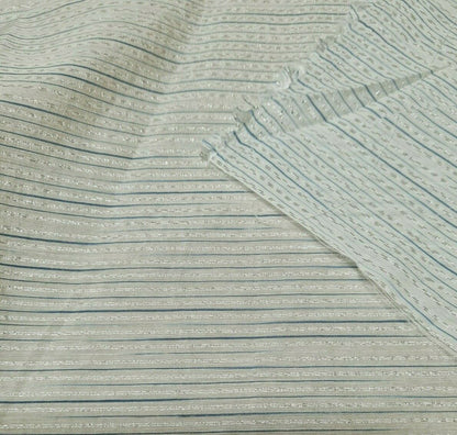 GOLD AND SILVER LUREX STRIPED THIN VISCOSE NYLON FABRIC- SOLD BY THE METRE