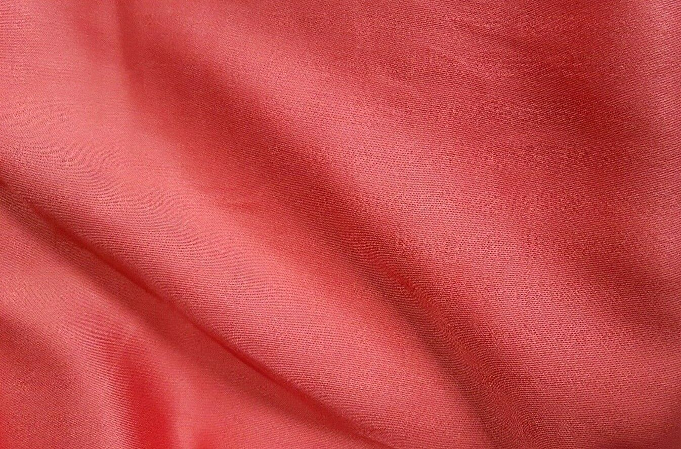 CORAL SATEEN TEXTURED 100% VISCOSE FABRIC - SOLD BY THE METER