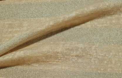 BEIGE COLOUR AND LUREX STRIPED THIN KNIT FABRIC - SOLD BY THE METRE