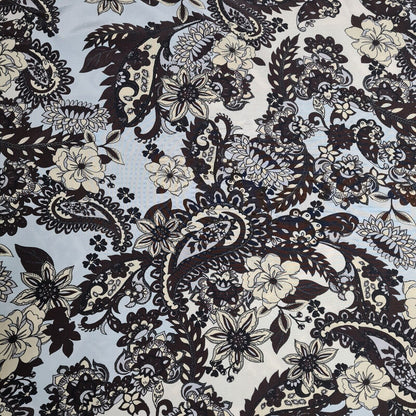 Pure Silk Crepe Fabric Floral Printed 53" Wide Sold By Metre