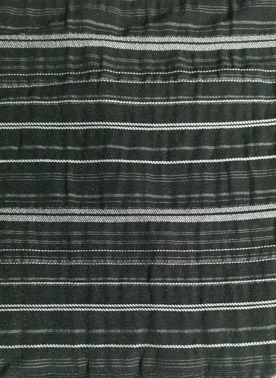 BLACK DRESSMAKING FABRIC STRIPED AND WAVY EFFECT-SOLD BY THE METER