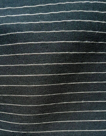 BEIGE STRIPED BLACK STRETCH POLYESTER VISCOSE SHIRT FABRIC-SOLD BY THE METRE