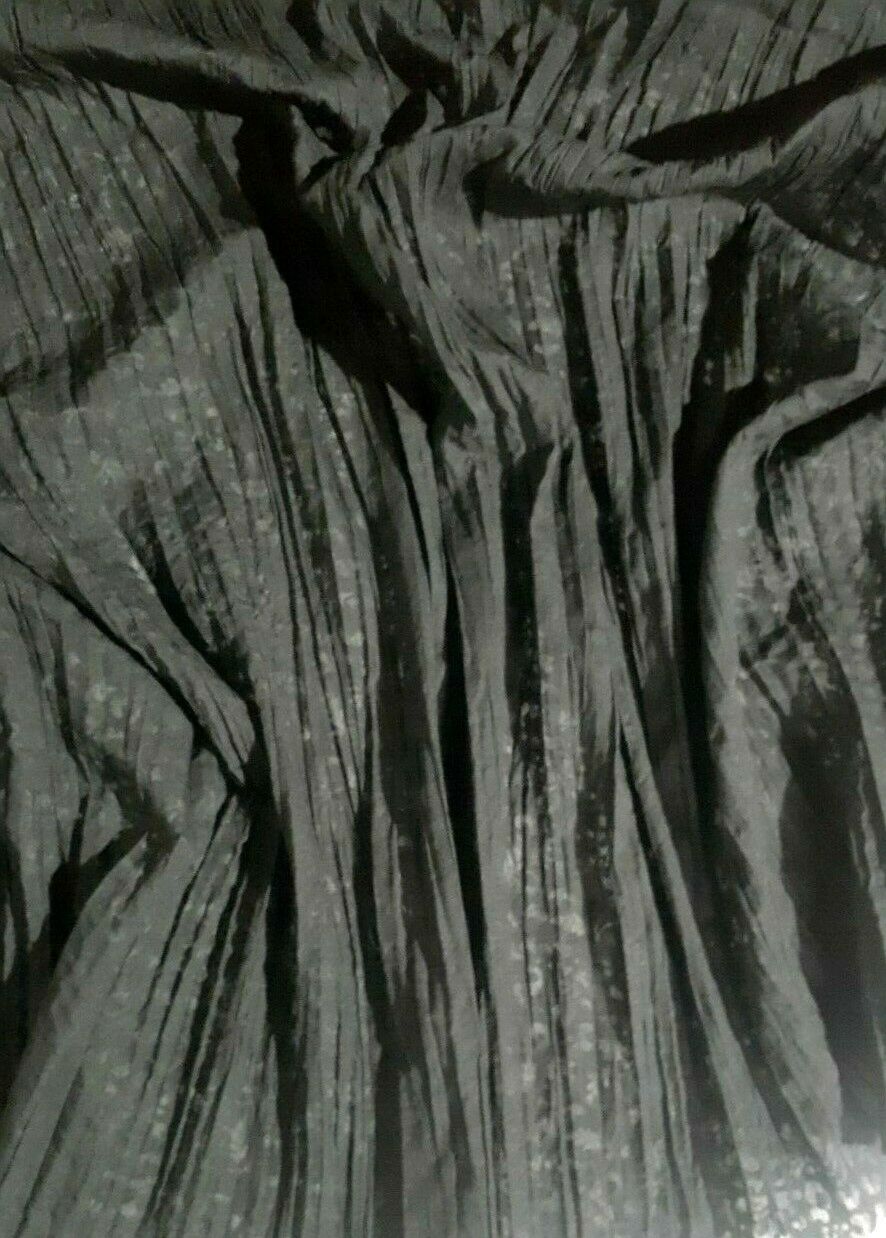 COTTON POLYESTER FABRIC PERFORARED AND CRINKLED BLACK COLOUR- SOLD BY METRE