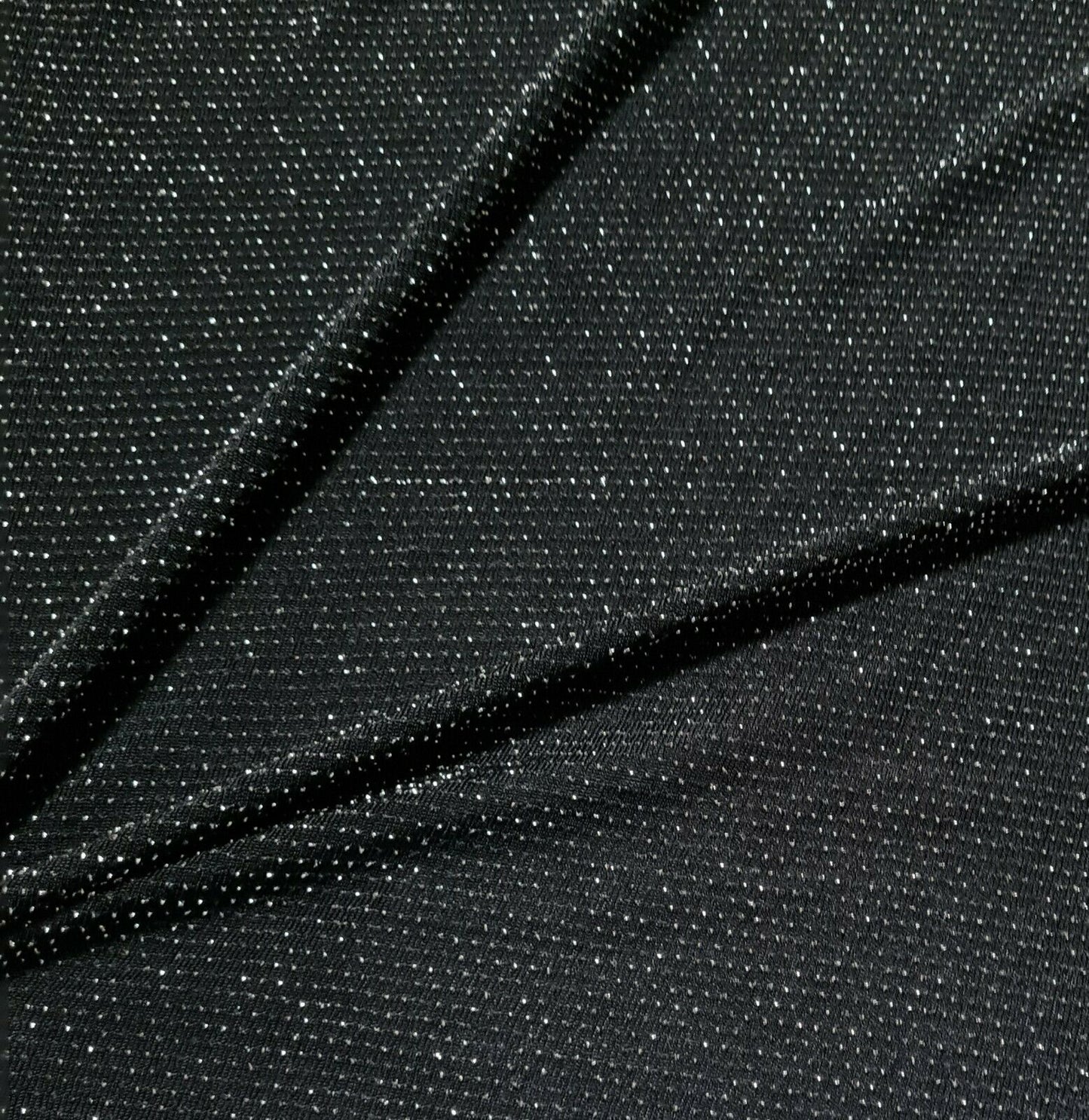 Ponte Jersey Fabric Silver Lurex Black Colour Dressmaking 55 Wide