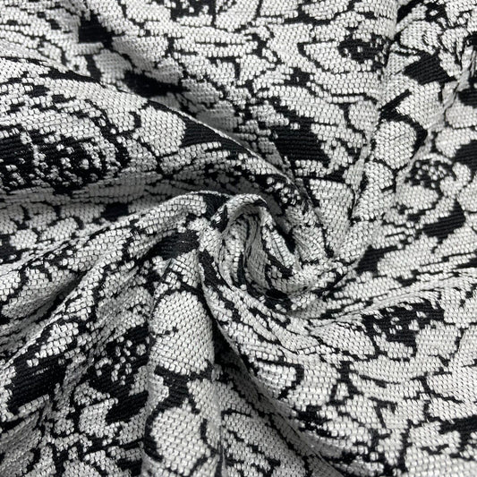 Lightweight Chenille Fabric Black And White Floral Upholstery Curtains Cushions