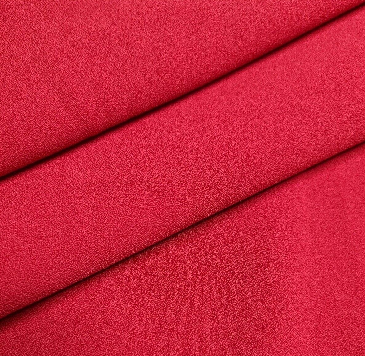 Double Crepe Fabric 55" Wide Red Colour Sold By Metre