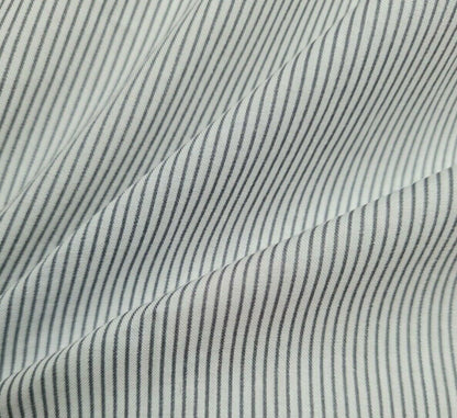 Cotton Voile Fabric Grey Striped White Colour 55" Wide