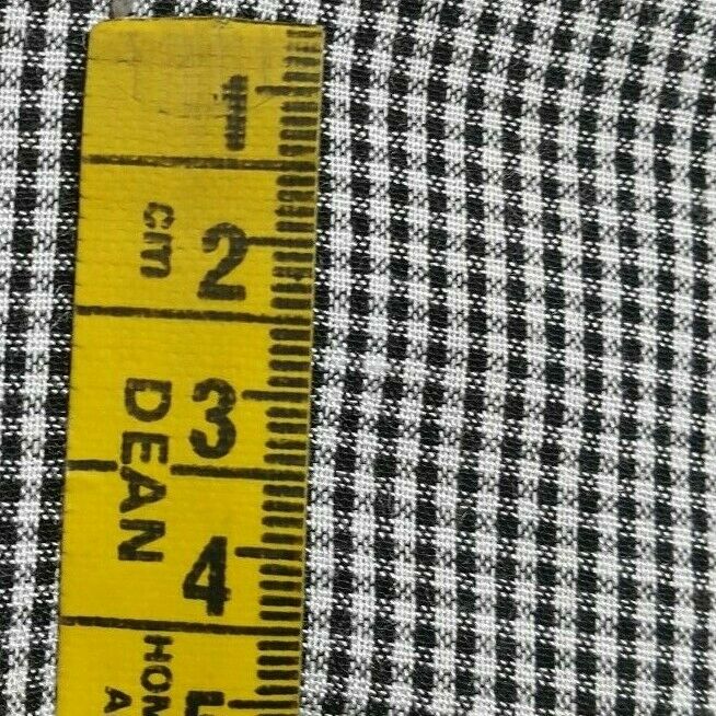 ECRU AND BLACK SMALL SQUARED VISCOSE/POLYESTER FABRIC-SOLD BY THE METER