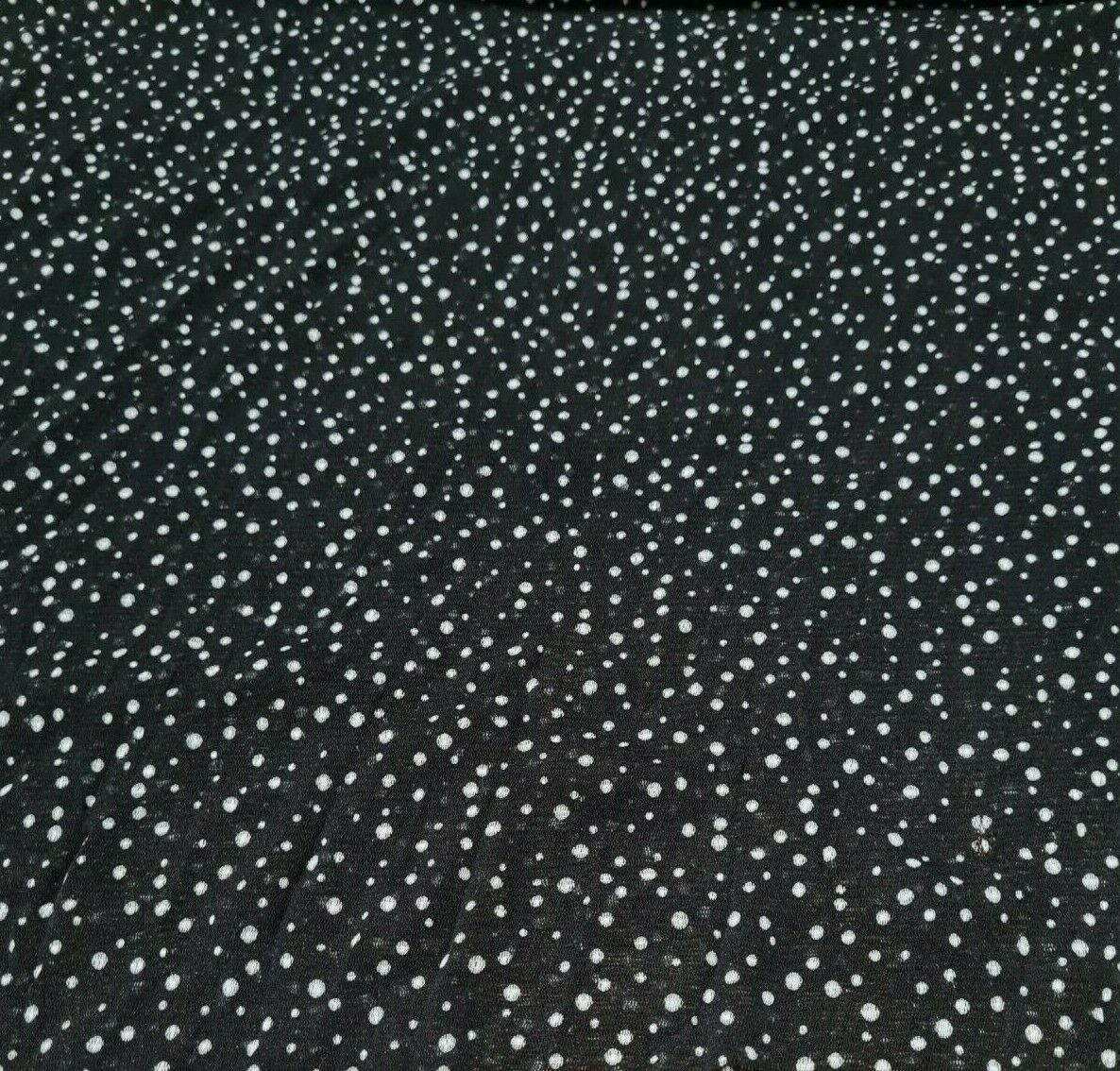 STRETCH MESH FABRIC BLACK COLOUR WITH WHITE SPOTS - SOLD BY THE METRE