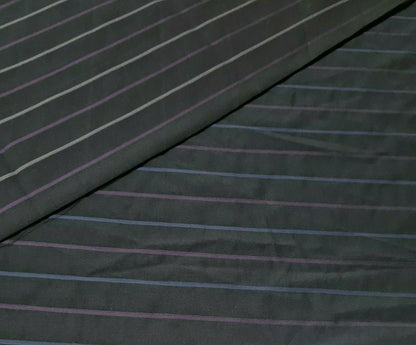 STRIPED BLACK STRETCH SHIRT FABRIC - SOLD BY THE METRE