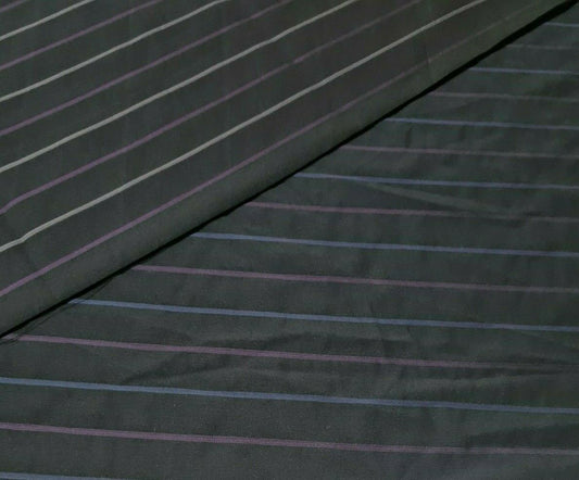 STRIPED BLACK STRETCH SHIRT FABRIC - SOLD BY THE METRE