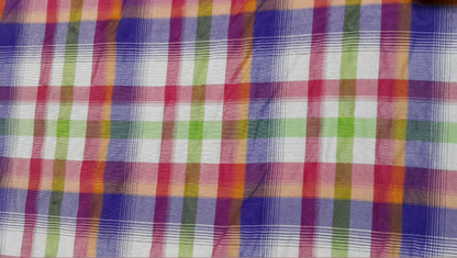 WAVY EFFECT CHECKED SHIRT POLYCOTTON FABRIC - SOLD BY THE METRE