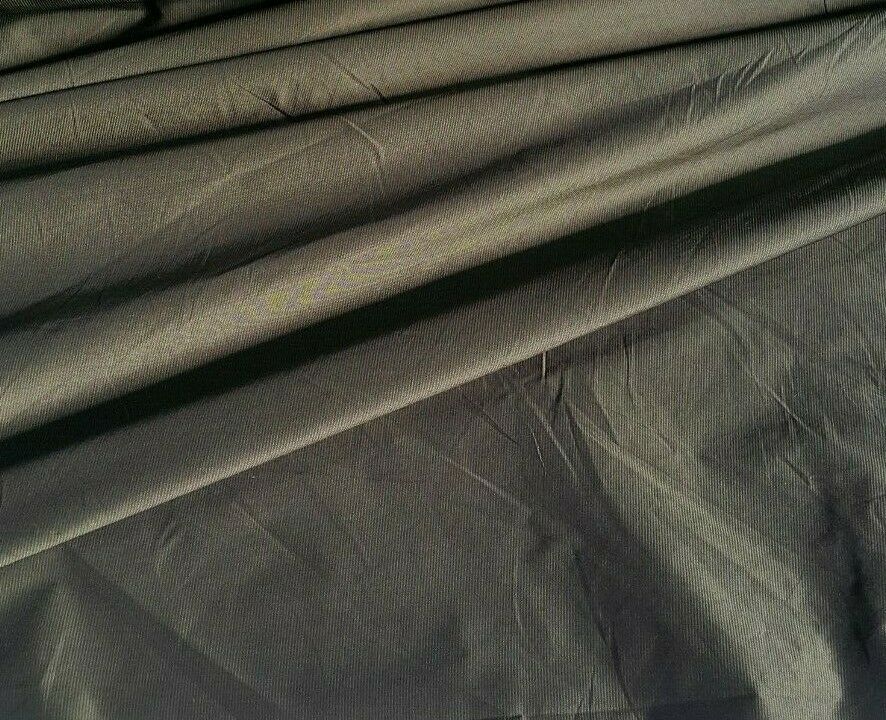 TINY STRIPED TAFFETA FABRIC KHAKI COLOUR - SOLD BY THE METER