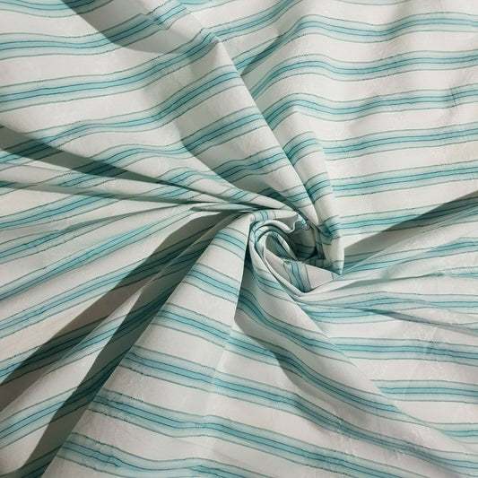 STRIPED AND FIGURED STRETCH SHIRT FABRIC - SOLD BY THE METRE