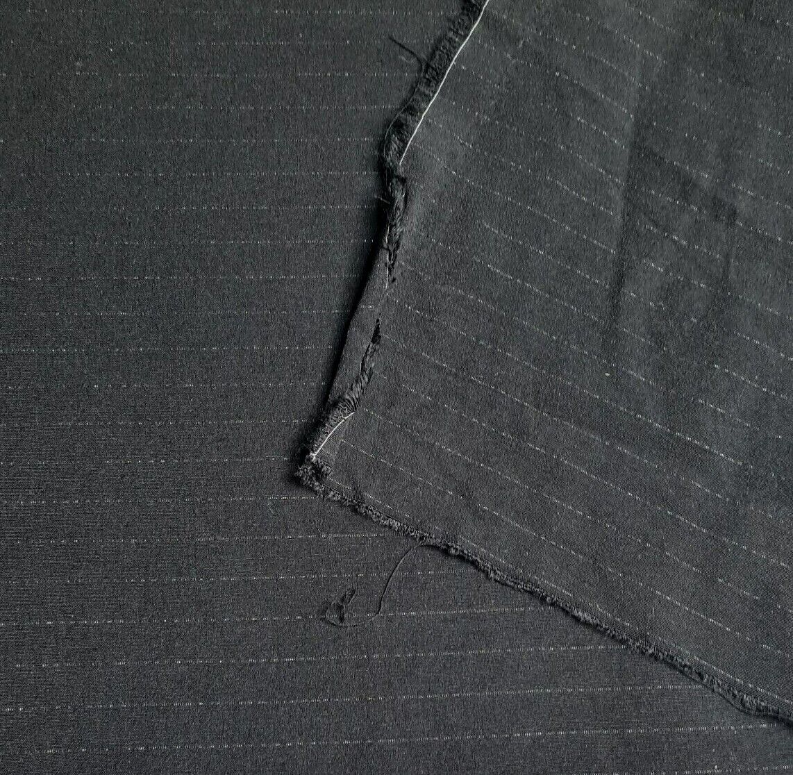 Bengaline Fabric Lurex Pinstripe Black Colour 2 Way Stretch 55" Wide