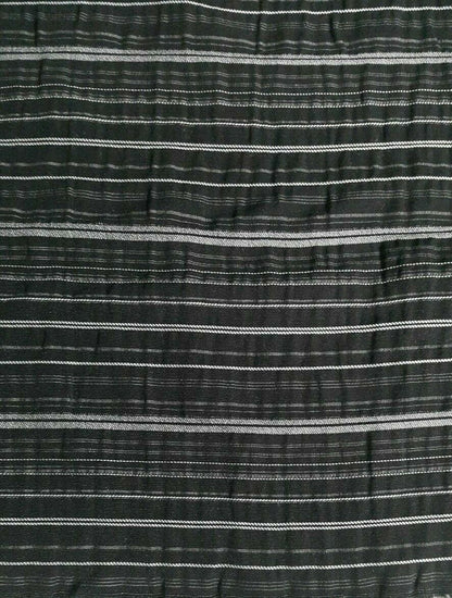 BLACK DRESSMAKING FABRIC STRIPED AND WAVY EFFECT-SOLD BY THE METER