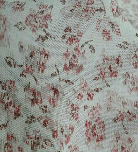 VISCOSE CHIFFON FABRIC FLORAL PRINTE -SOLD BY THE METER
