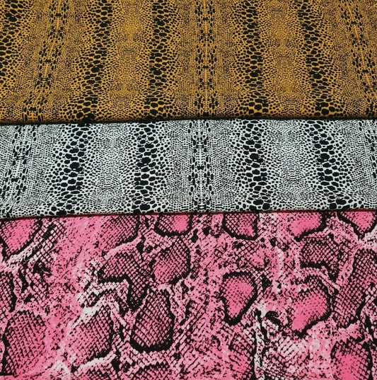 VISCOSE FABRIC SNAKE SKIN PRINTED - SOLD BY THE METRE