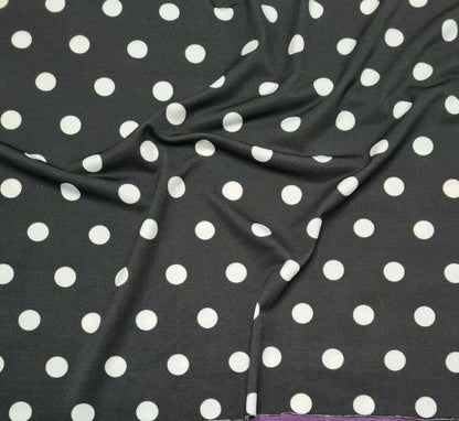 Jersey Fabric Polka Dot Printed Soft And 2Way Stretch 55" Wide Sold By Metre