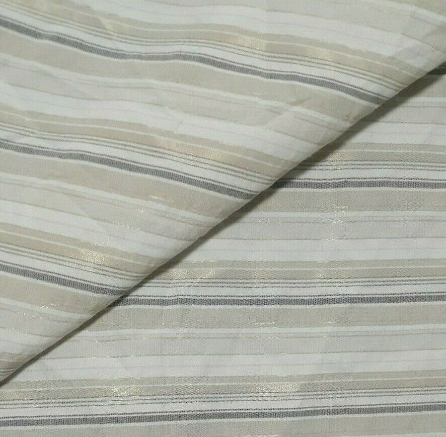 STRIPED POLYCOTTON (TAFFETA TEXTURE) FABRIC-SOLD BY THE METRE