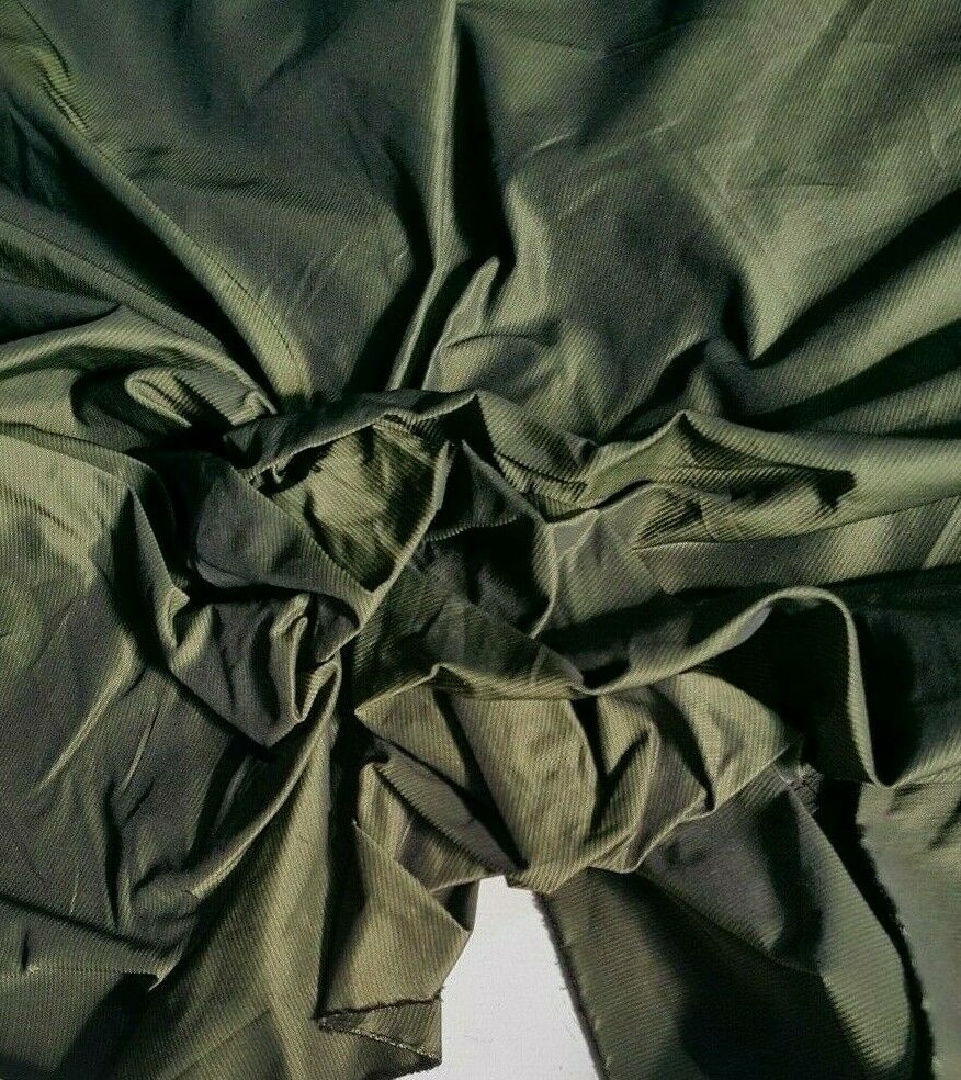 TINY STRIPED TAFFETA FABRIC KHAKI COLOUR - SOLD BY THE METER