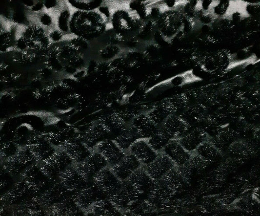 FAUX LEATHER FABRIC PRINTED BLACK-SOLD BY THE METER