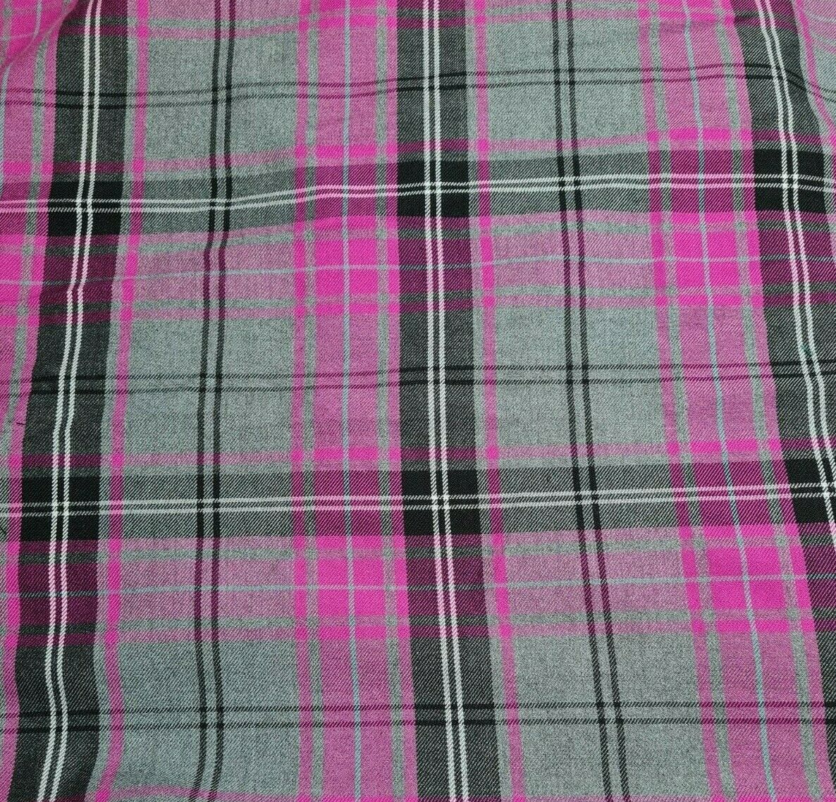 Check Tartan Polyviscose Fabric 55" Wide Sold By Metre