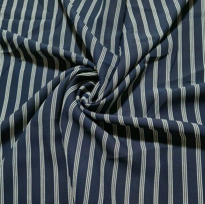 Chiffon Crepe Fabric Striped Dressmaking 55" Wide