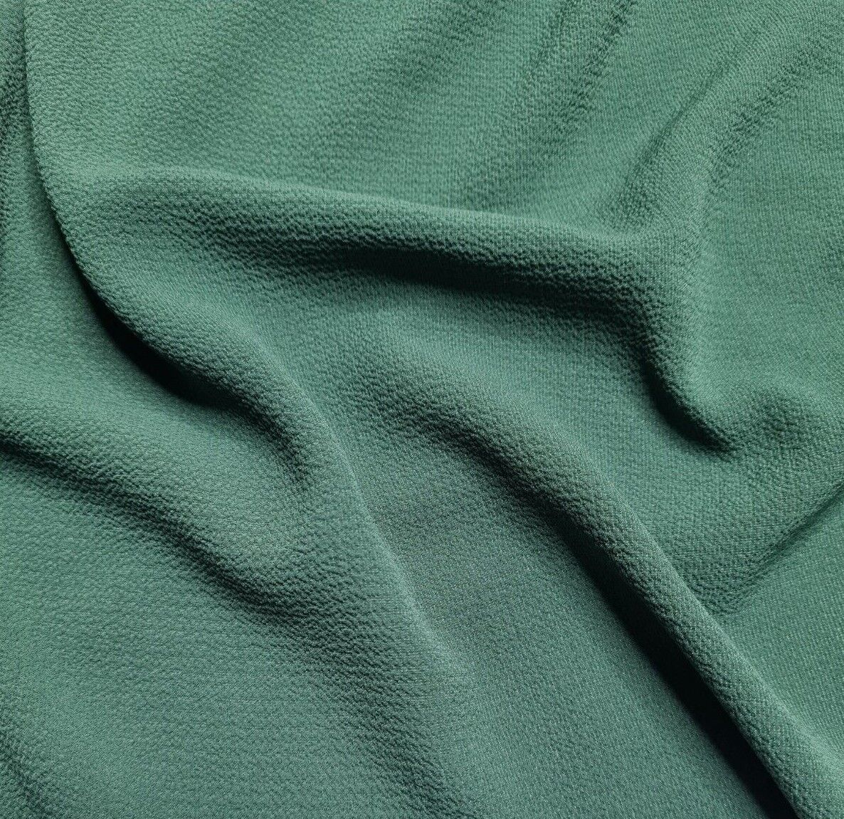 Bubble Crepe Fabric Dark Green Colour Sold By Metre