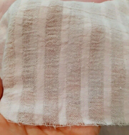 Crinkled Cotton Gauze Cheesecloth Fabric Striped 51" Wide Sold By The Metre