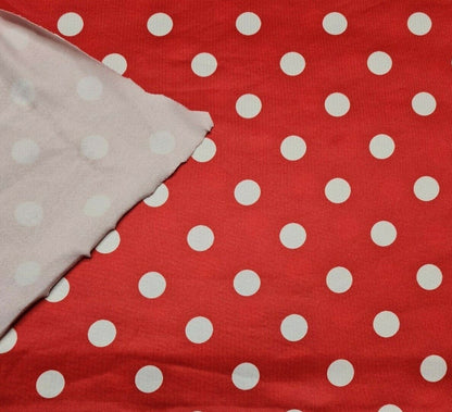 Jersey Fabric Polka Dot Printed Soft And 2Way Stretch 55" Wide Sold By Metre