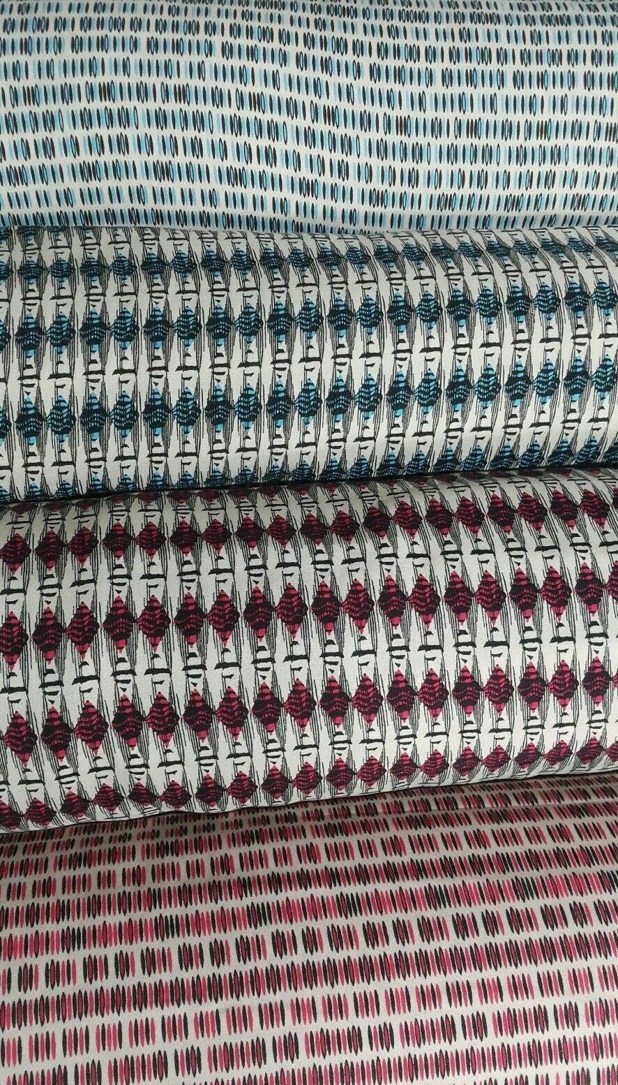 PRINTED VISCOSE FABRIC -4 VARIATIONS-SOLD BY THE METER