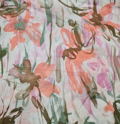 Cotton Voile Fabric Floral Printed 55" Wide