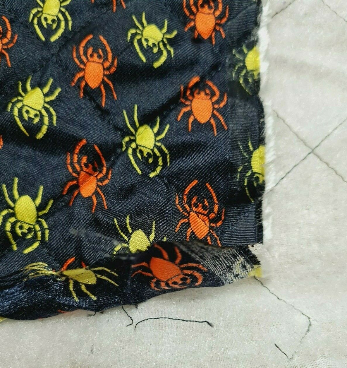 QUILTED FABRIC SPIDER PRINTED PURE SILK FACE - SOLD BY THE METRE