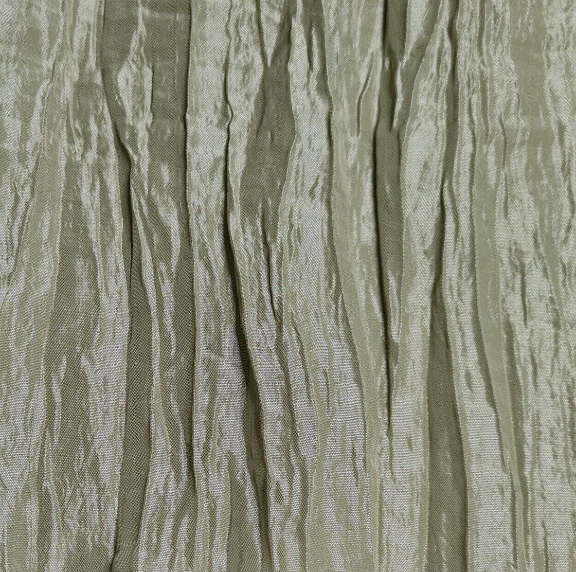 Crinkled Taffeta Fabric Light Green Burgundy And Brown Colours 51" Wide