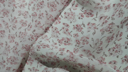 VISCOSE CHIFFON FABRIC FLORAL PRINTE -SOLD BY THE METER