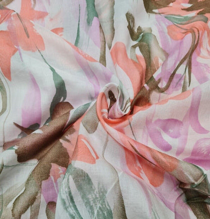 Cotton Voile Fabric Floral Printed 55" Wide