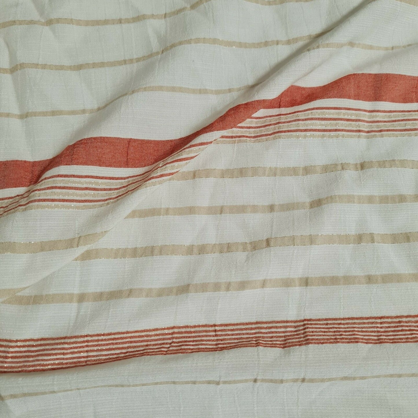 Viscose Polyester Fabric Striped Lurex Ecru 55" Wide