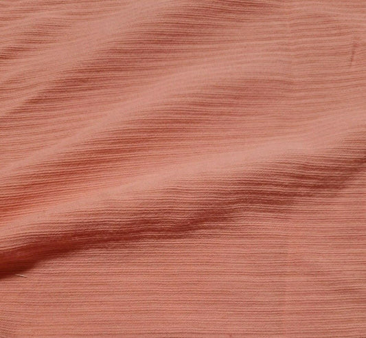 SALMON COLOUR VISCOSE MIX STRIPED FABRIC- SOLD BY THE METRE