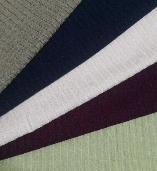 STRETCH RIB VISCOSE JERSEY FABRIC - SOLD BY THE METRE