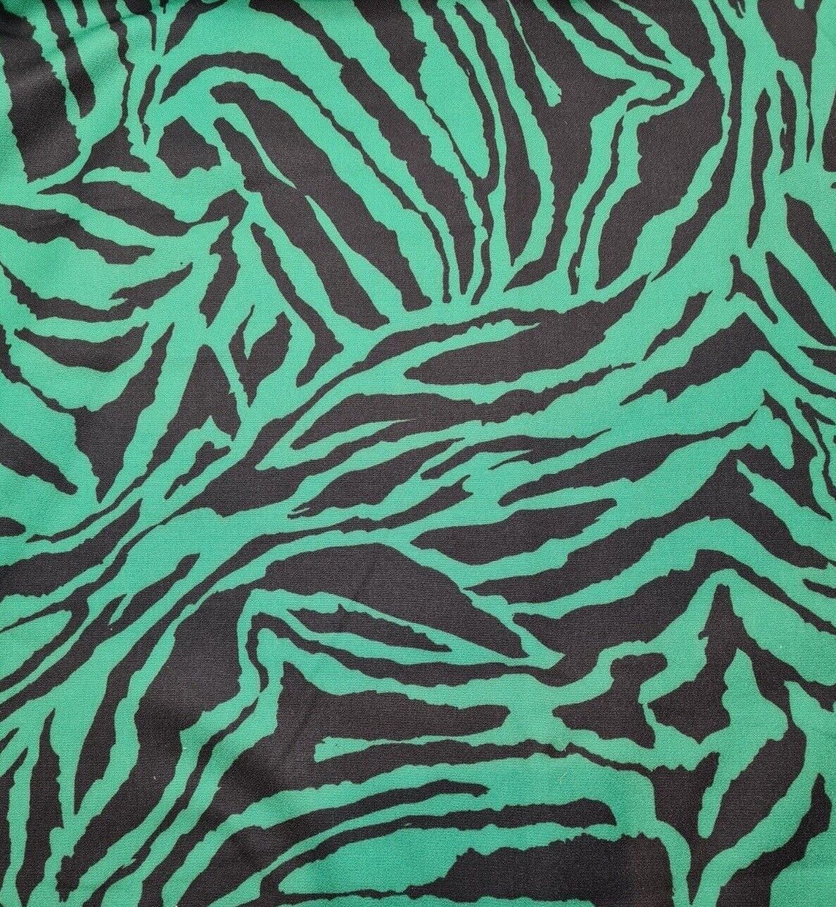 Dressmaking Fabric Green And Black Printed 55" Sold By Metre