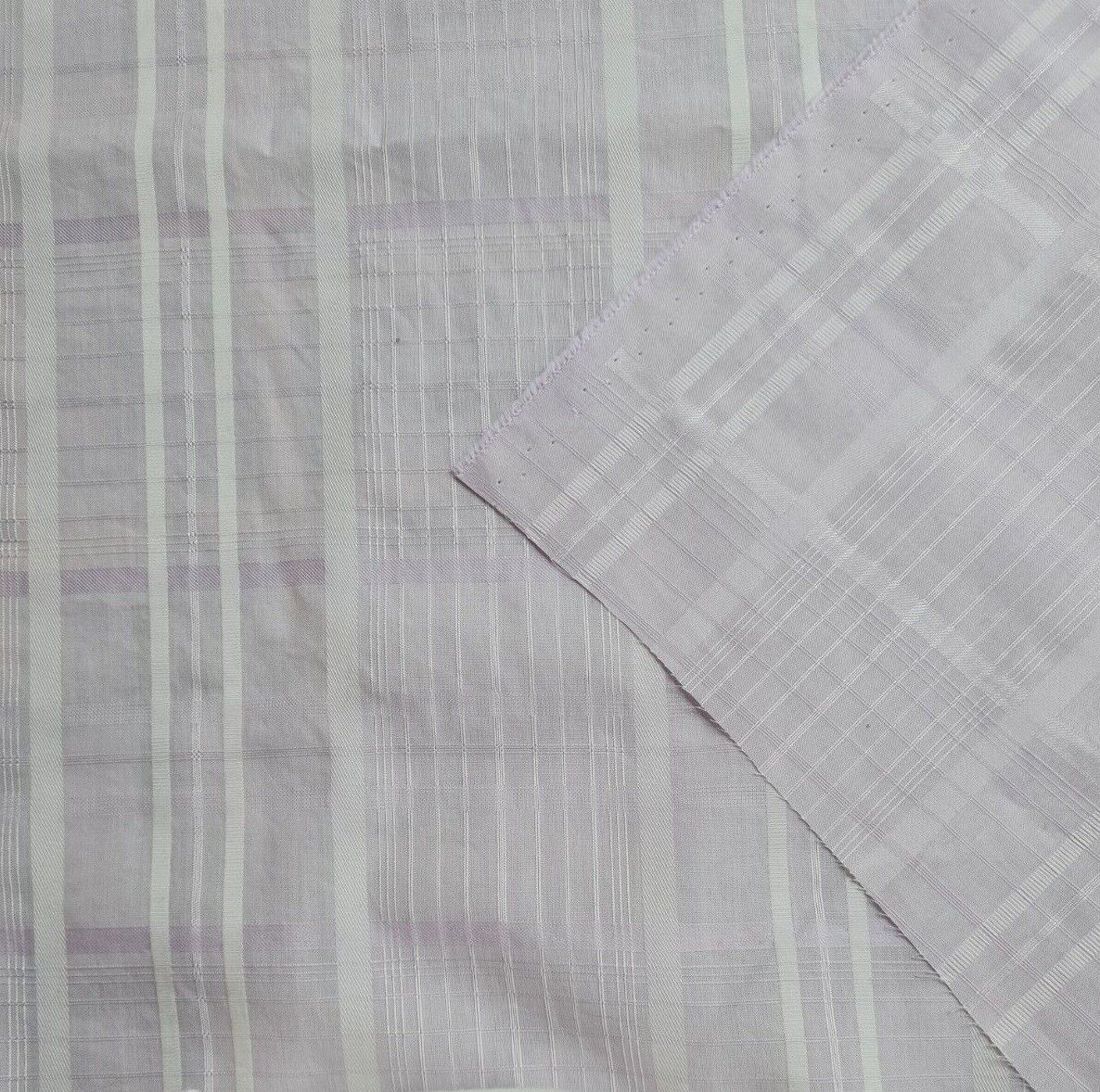 Checked Cotton Shirt Fabric Light Lilac And Khaki Colours 55" Wide Sold By Metre