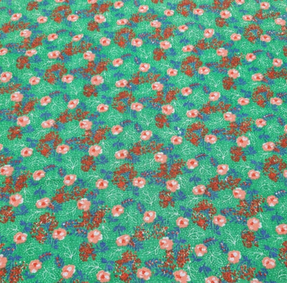 Egyptian Cotton Fabric Vintage Floral Printed 33" Wide Sold by the Metre