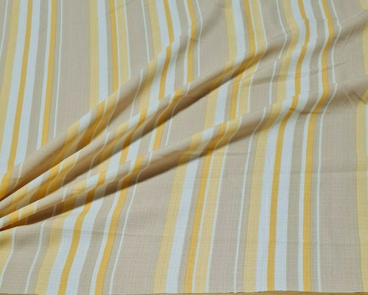 STRIPED LINEN LOOKING POLYESTER FABRIC-SOLD BY THE METRE