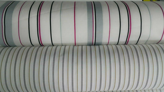 STRIPED WHITE STRETCH COTTON POPLINE FABRIC-SOLD BY THE METER