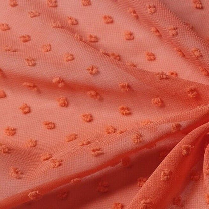 Dobby Chiffon Fabric Coral Colour 55" Wide Sold By Metre