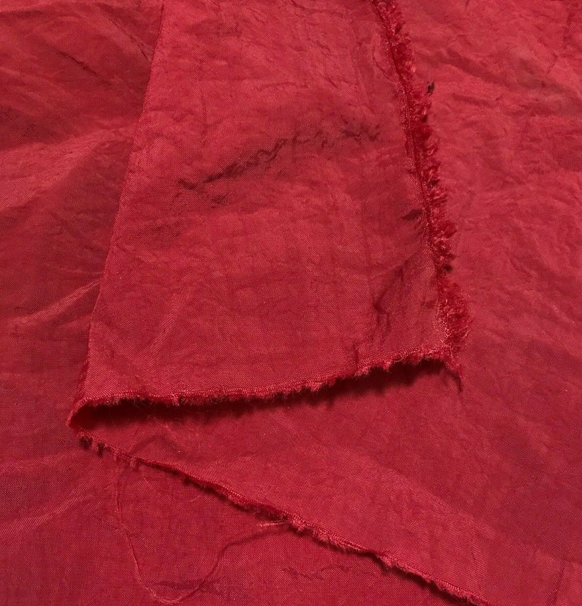 DARK RED CRINCKLED (TAFFETA TOUCH) FABRIC - SOLD BY THE METRE