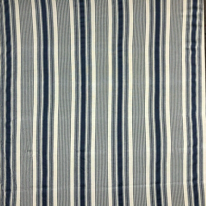 Viscose Jersey Fabric Navy And Off White Striped 55" Wide Sold By The Metre A1-142